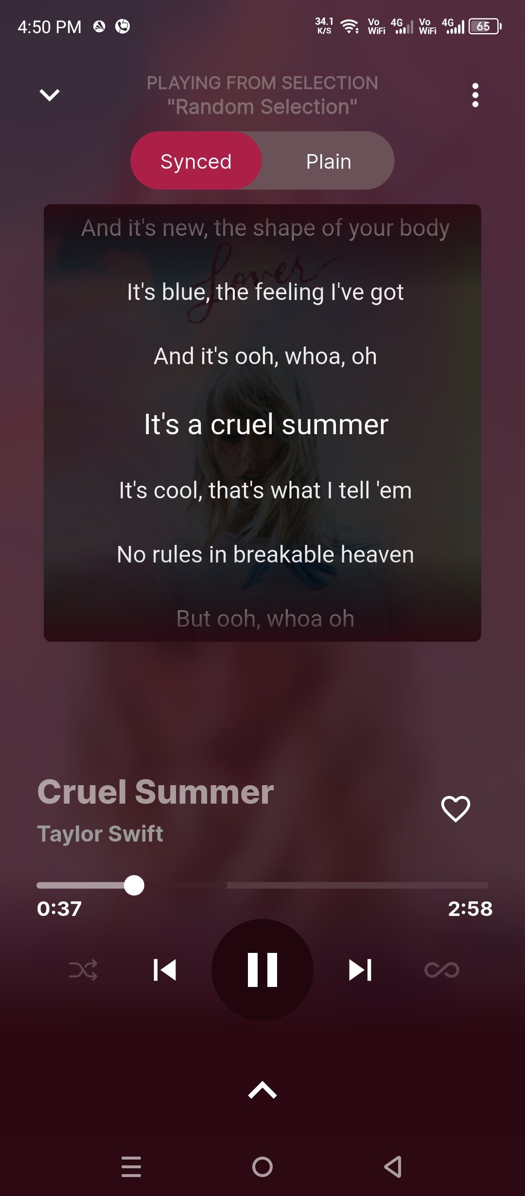 Chill Ratna App Lyrics Screen